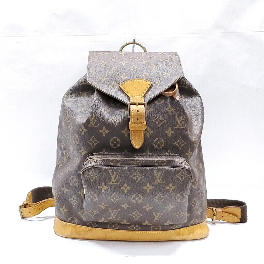 LOUIS VUITTON Montsouris Gm Brown Monogram Coated Canvas Backpack